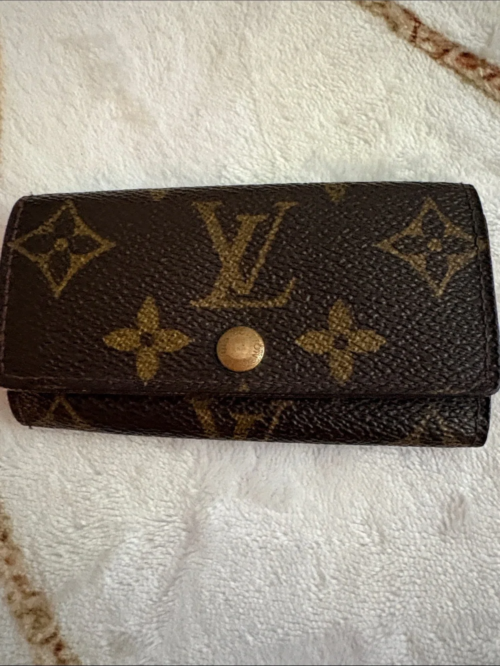 Louis Vuitton Monogram Key Holder Wallet in Brown and Gold